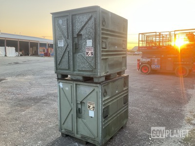 (2) Plastics Research 102440-101 Pallet Containers