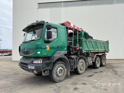 2008 HMF 1560 3475 kg on 2008 Renault Kerax 410 DXi 8x4 Camion Benne Avec Grue Camion-benne avec grue