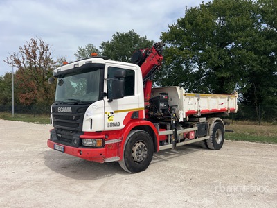 2016 Hiab 144E-2 Hiduo 5900 kg on 2016 Scania P320 4x2 Camion Bi- Benne Avec Grue شاحنة قلابة مع رافعة