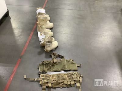 (7) Pairs of Boots, (14) Tactical Assault Panels & Assorted Items