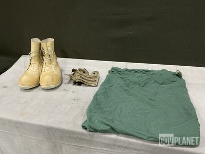 (13) Pairs of Extreme Cold Weather Boots, (56) Barracks Bags & Assorted Items