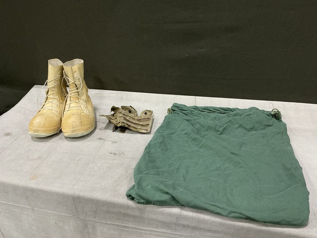(13) Pairs of Extreme Cold Weather Boots, (56) Barracks Bags & Assorted Items