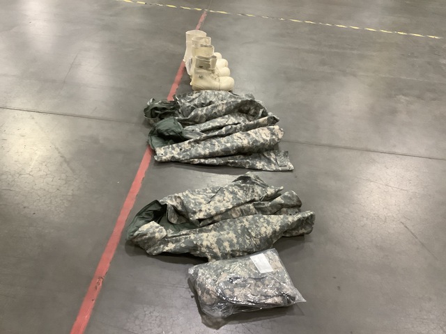 (7) Parkas, (6) Pairs of Extreme Cold Weather Boots & Assorted Items
