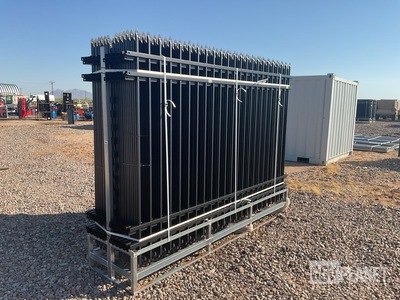 (24) Pieces of KJ Powder Coated Steel Fence w/(25) Post Connectors - Unused