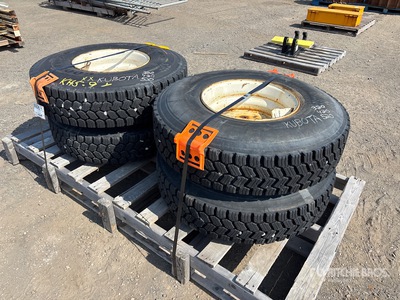 Quantity of (4) 11R17.5HC Tires - Fits Kubota