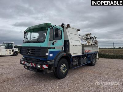 1998 SAJ HUWER VTB 820 KD716 on 1998 Mercedes TP Liner 320CH 4x2 Porteur Hydraucurage Vacuum Tanker Truck (Inoperable)