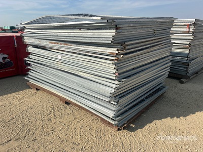 Quantity of (50) 6 ft x 10 ft Galvanized Temporary 6 ft Welded Wire Fencing Panels Valla