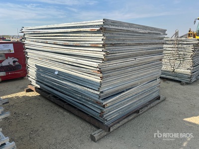 Quantity of (50) 10 ft x 6 ft Galvanized Temporary Welded Wire Galvanized Valla