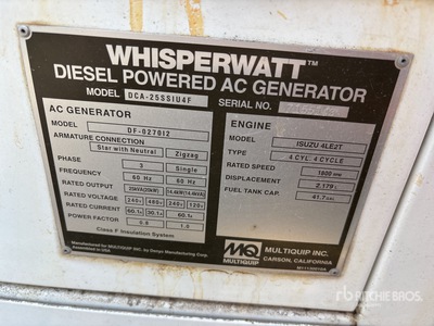 2018 Multiquip DCA25SSIU4F Generador