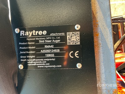 2026 Raytree RMA42 Barrena para minicargadora (Unused)
