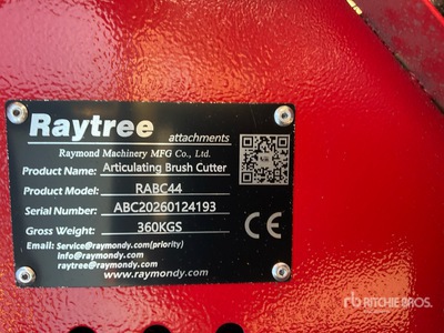 2026 Raytree RABC44 44 in Articulating Débroussailleuse pour chargeuse à différentiel (Unused)