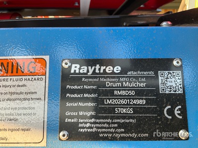 2026 Raytree RMBD50 50 in Drum Broyeur pour chargeuse à différentiel (Unused)