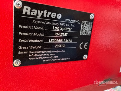 2026 Raytree RMLS18T 24 in Skid Steer Wood Splitter (Unused)