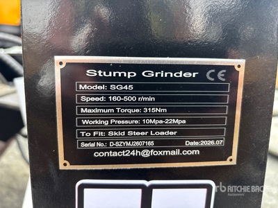 2026 GIYI GY-BSG45 Skid Steer Stump Grinder (Unused)