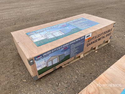 2026 AGR-MS2322 23 ft x 22 ft x 13 ft Double Garage Metal Storage Building (Unused)