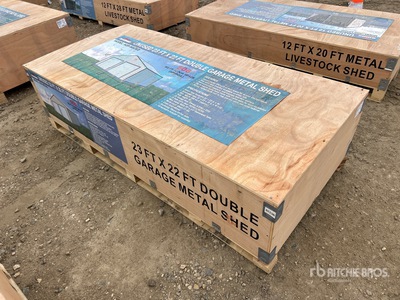 2026 AGR-MS2322 23 ft x 22 ft Double Garage Metal Storage Building (Unused)
