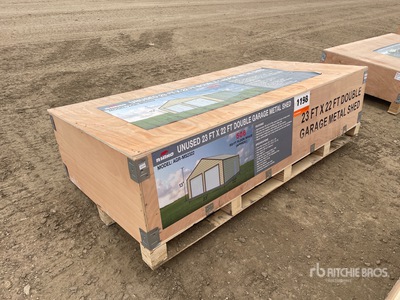 2026 AGR-MS2322 23 ft x 22 ft x 13 ft Double Garage Metal Storage Building (Unused)