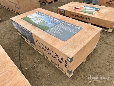 2026 AGR-MS2322 23 ft x 22 ft x 13 ft Double Garage Metal Storage Building (Unused)