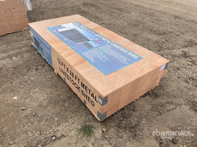 2026 AGR-LS1228 28 ft x 12 ft x 10.5 ft Metal Corral (Unused)