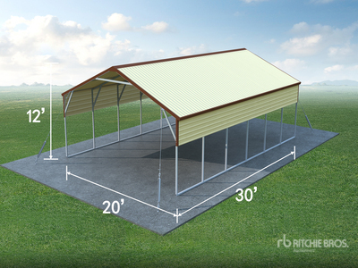 2026 AGR-MC2030 20 ft x 30 ft Steel Carport (Unused)