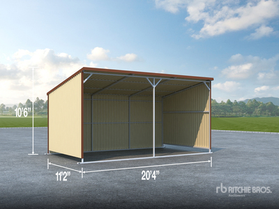 2026 AGR-LS1220 20 ft x 12 ft Metal Livestock Shelter (Unused)