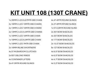 Quantity of Tuigage - Fits 2019 Terex Demag AC130-5