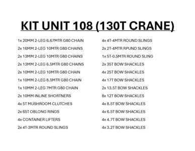 Quantity of Rigging - Fits 2019 Terex Demag AC130-5