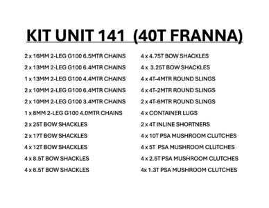 Quantity of Aparejo - Fits 2023 Terex Franna AT40