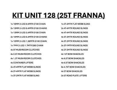 Quantity of Rigging - Fits 2023 Terex Franna MAC25 SL