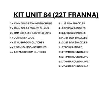 Quantity of Aparejo - Fits 2018 Terex Franna AT22