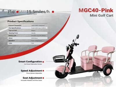 2026 MGC40-PINK 3 TT E-Trike Mini Scooter (Unused)