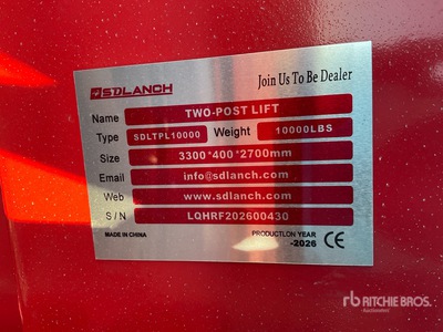 2026 TPL-RED 2 Post 10000 lb Podnośnik Samochodowy (Unused)