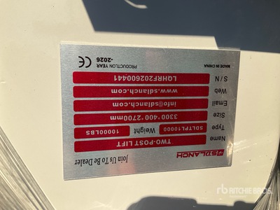2026 TPL-GRAY 2 Post 10000 lb Podnośnik Samochodowy (Unused)
