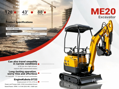2026 ME20-YELLOW Kubota Diesel Minikoparka (Unused)