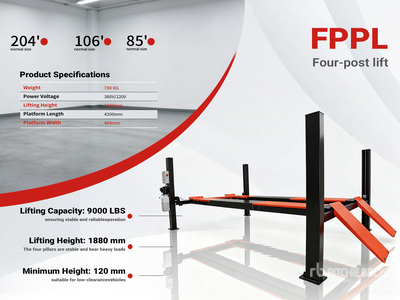 2026 FPPL 4 Post 9000 lb Black 車両リフト (Unused)