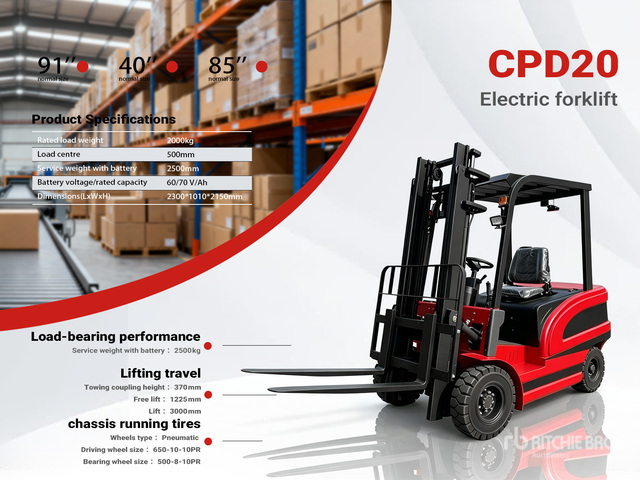 2026 CPD-20 2000 kg Electric Forklift (Unused)