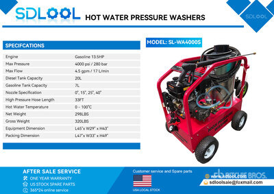 2026 SDLOOL SL-WA4000S Hot Water Pressure Washer (Unused)