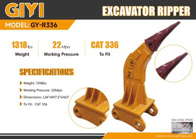 2026 GIYI GY-R336 Excavator Ripper - Fits Cat 336 (Unused)