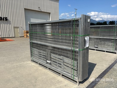 Quantity of (20) Can Industrial 9 ft 2 in x 5 ft 8 in Galvanized Premium Site Fence (Unused)