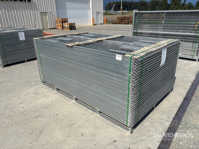 Quantity of (55) Can Industrial 9 ft 6 in x 6 ft Galvanized Premium Site Fence (Unused)