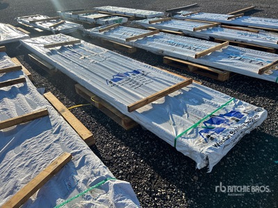 Quantity of (140) 16 ft Dove Grey Steel Siding Roofing (Unused)