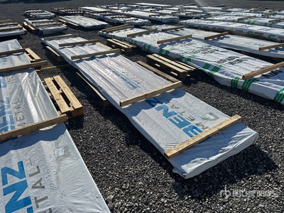 Quantity of (56) 20 ft White Steel Siding Roofing Varios. Industrial (Unused)