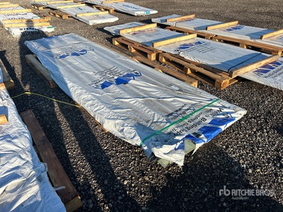 Quantity of (42) 12 ft Green Steel Siding Roofing (Unused)