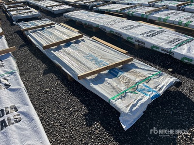 Quantity of (65) 16 ft Dove Grey Steel Siding Roofing (Unused)