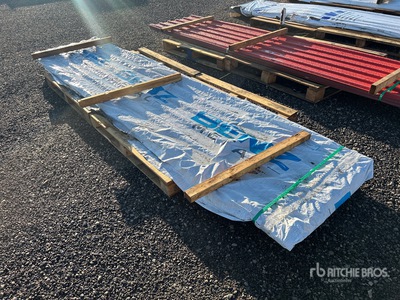 Quantity of (50) 12 ft Tan Steel Siding Roofing (Unused)