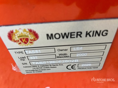 2026 Mower King TAS-81 72 in 3-Point Fraise rotative (Unused)