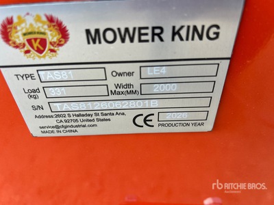 2026 Mower King TAS-81 72 in 3-Point Fraise rotative (Unused)