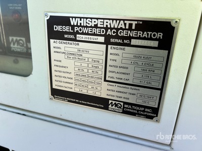 2020 Multiquip DCA25SSU4F 25 kVA Skid-Mounted Generator Set