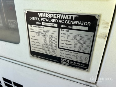 2020 Multiquip DCA25SSU4F 25 kVA Skid-Mounted Generator Set