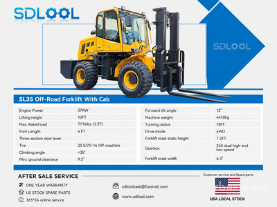 2026 SDLOOL SL-35 4X4 Rough Terrain Forklift (Unused)